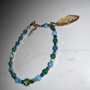 Elegant Blue and Green Beaded Necklace